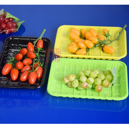 水果保鲜盒蔬菜包装盒果切盘快餐烧烤盘  深圳超市用品设备实体工厂